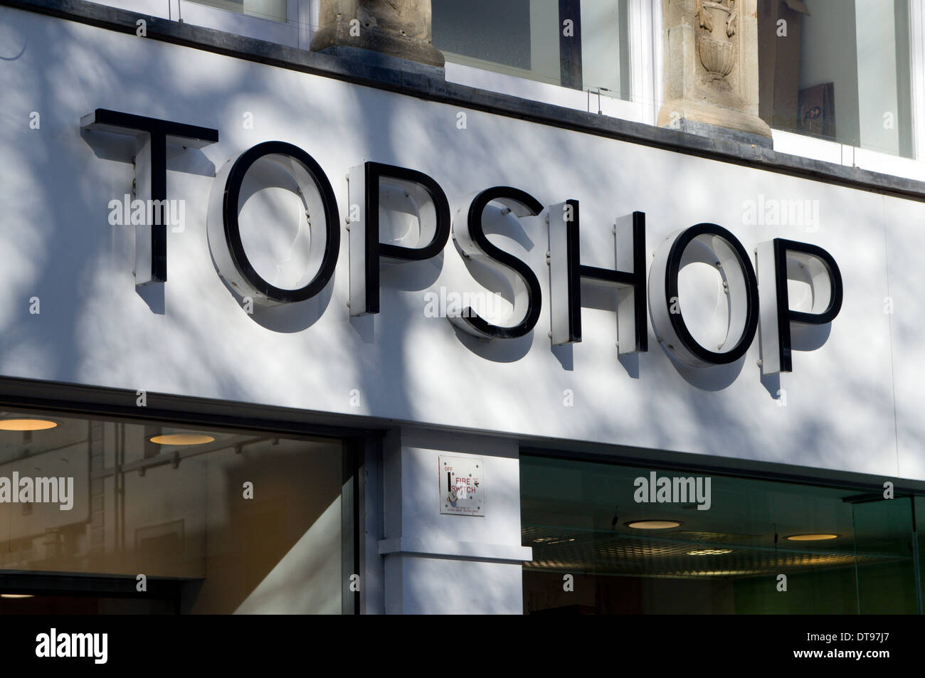 Topshop fashion shop, Queen Street, Cardiff, Galles. Foto Stock