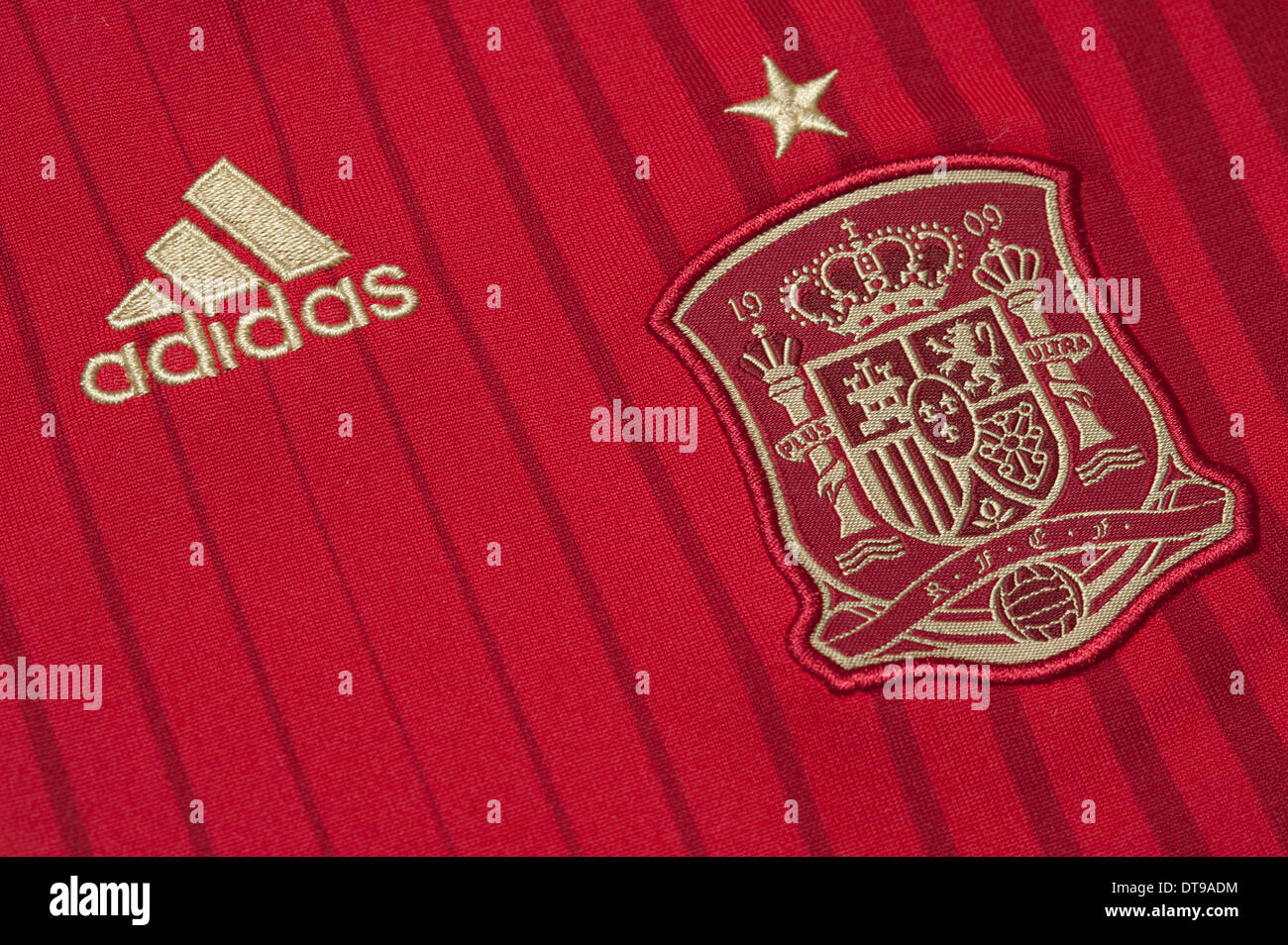 Close up della nazionale spagnola di calcio kit del team Foto Stock