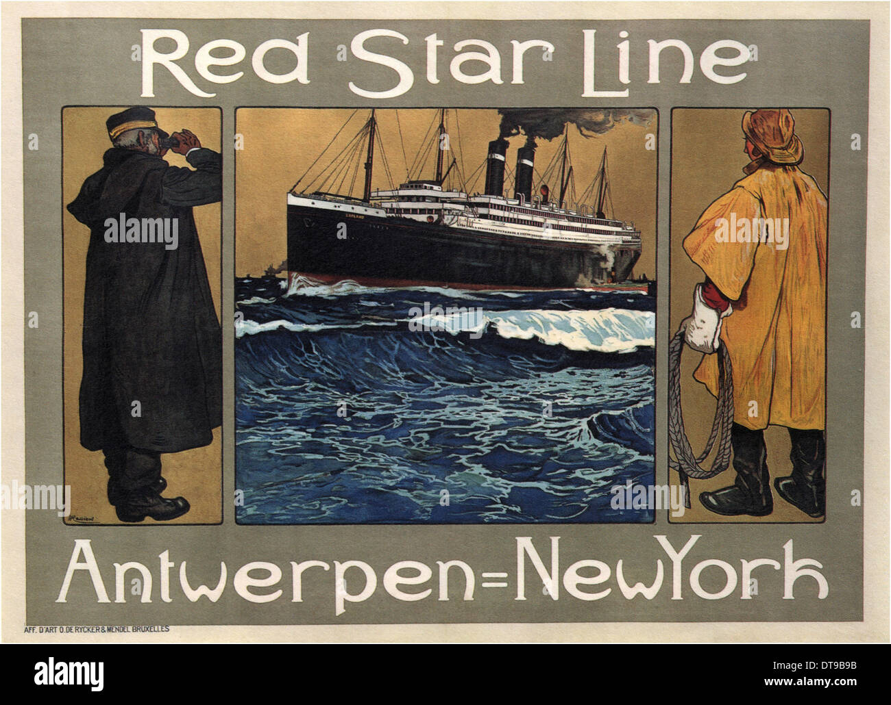 Red Star Line, 1908. Artista: Cassiers, Henri (1858-1944) Foto Stock