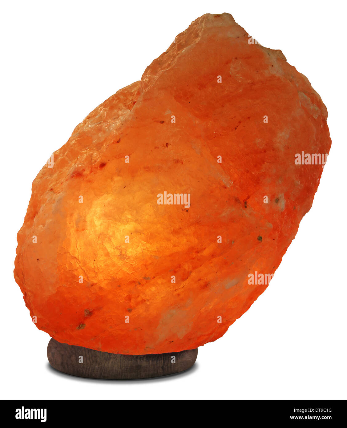 Pezzo di Sale Himalayano come una lampada isolati su sfondo bianco Foto Stock