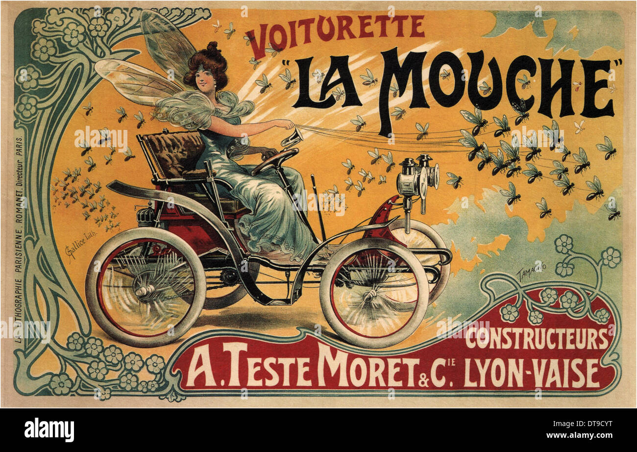 Voiturette Mouche, 1900. Artista: Tamagno, Francisco (1851-1923) Foto Stock