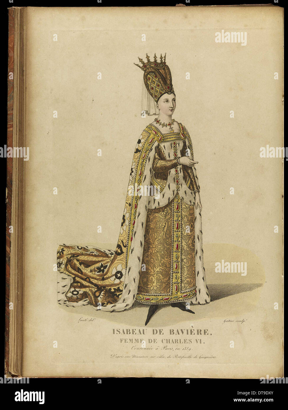 Isabeau de Bavière, regina di Francia, fine XVIII sec.. Artista: Gatine, Georges Jacques (1773-1831) Foto Stock