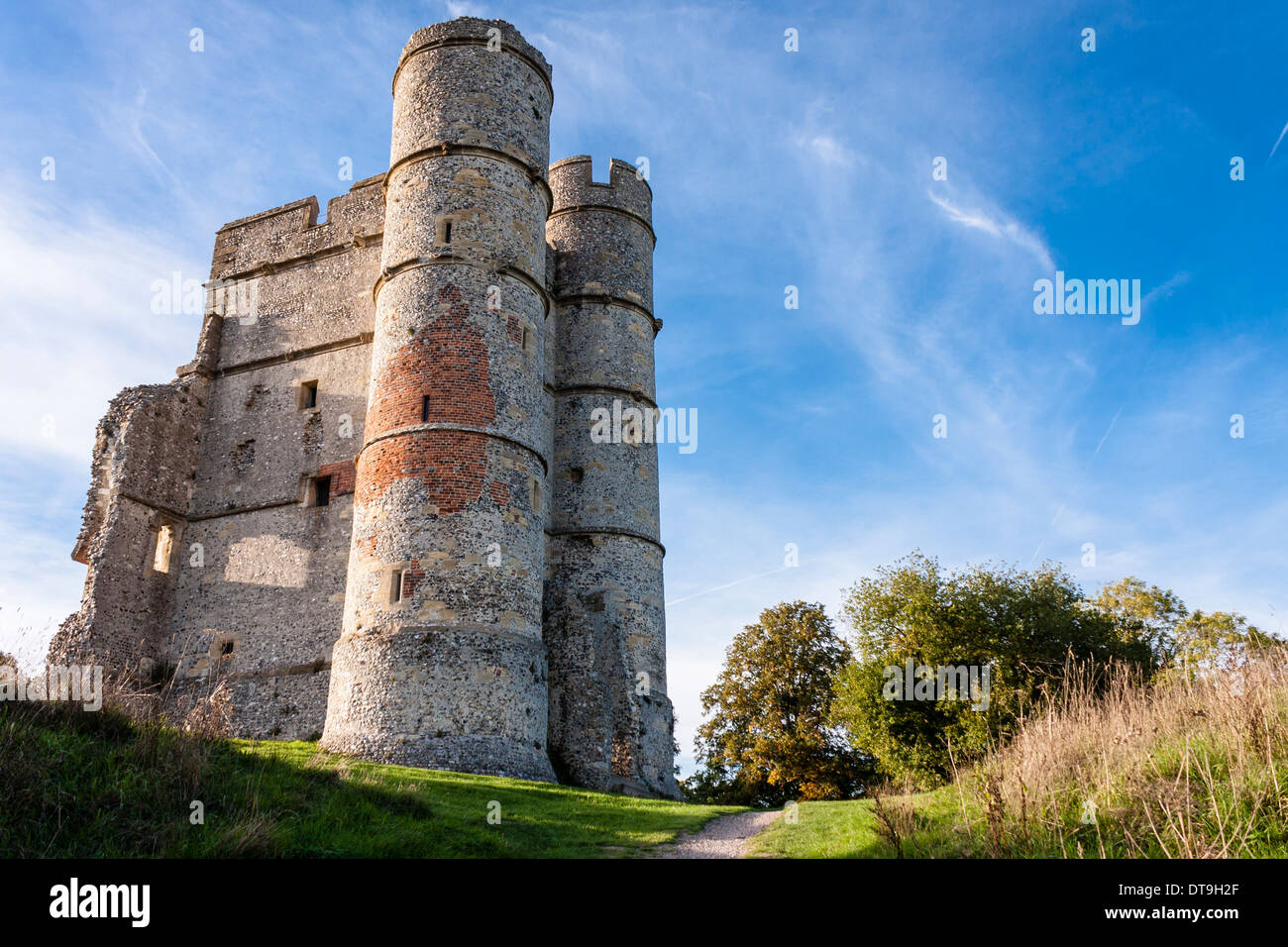 Castello di Donnington, un grado che ho elencato la rovina del castello, Newbury, Berkshire, Inghilterra, GB, UK. Foto Stock