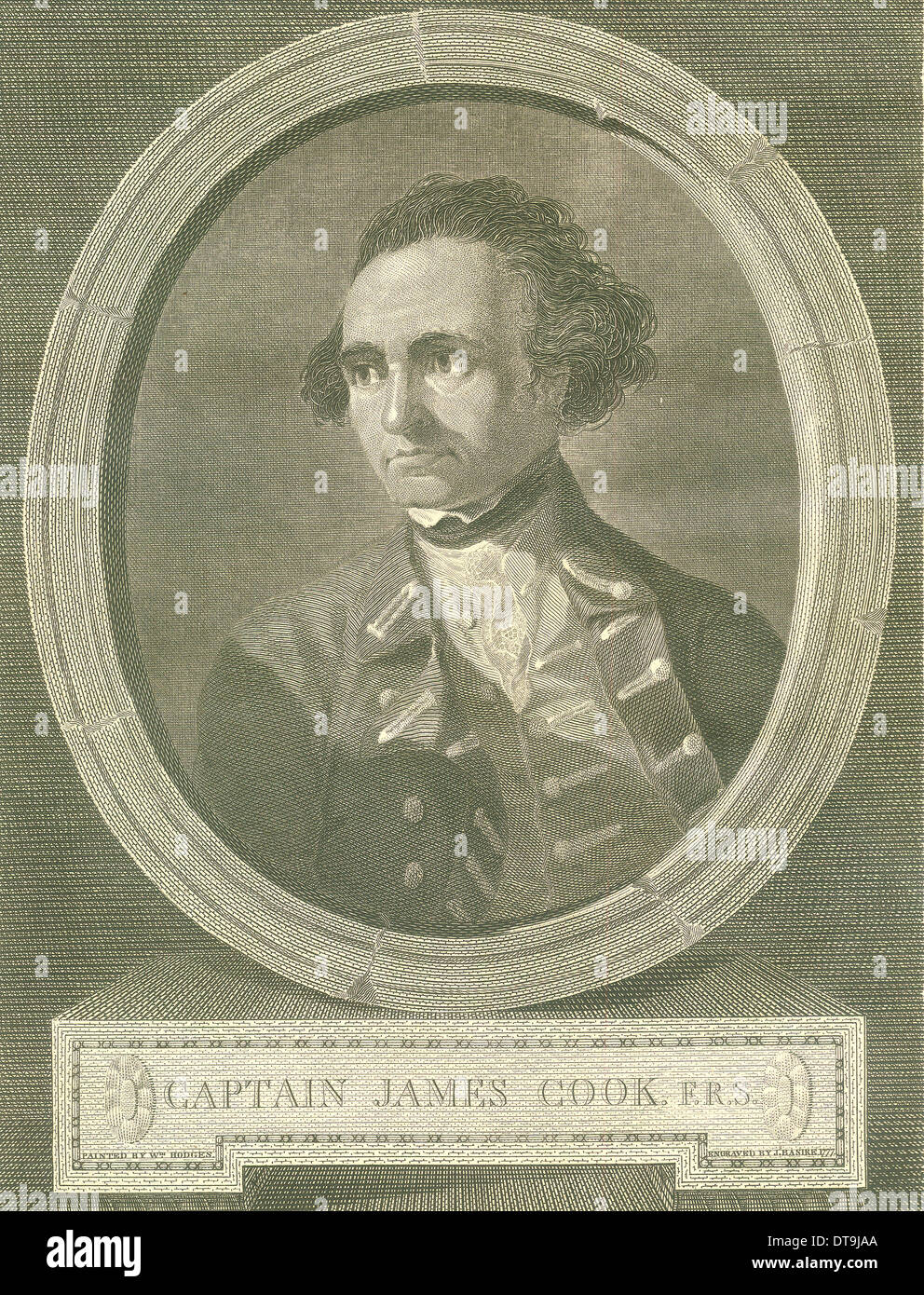 Ritratto del capitano James Cook, 1777. Artista: Basire, Giacomo (1730-1802) Foto Stock