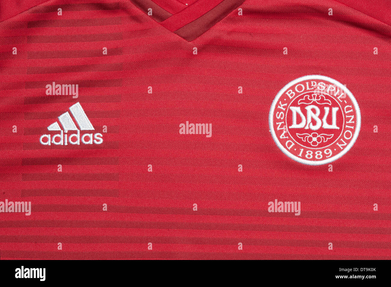 Close up del Danish National Football team kit Foto Stock