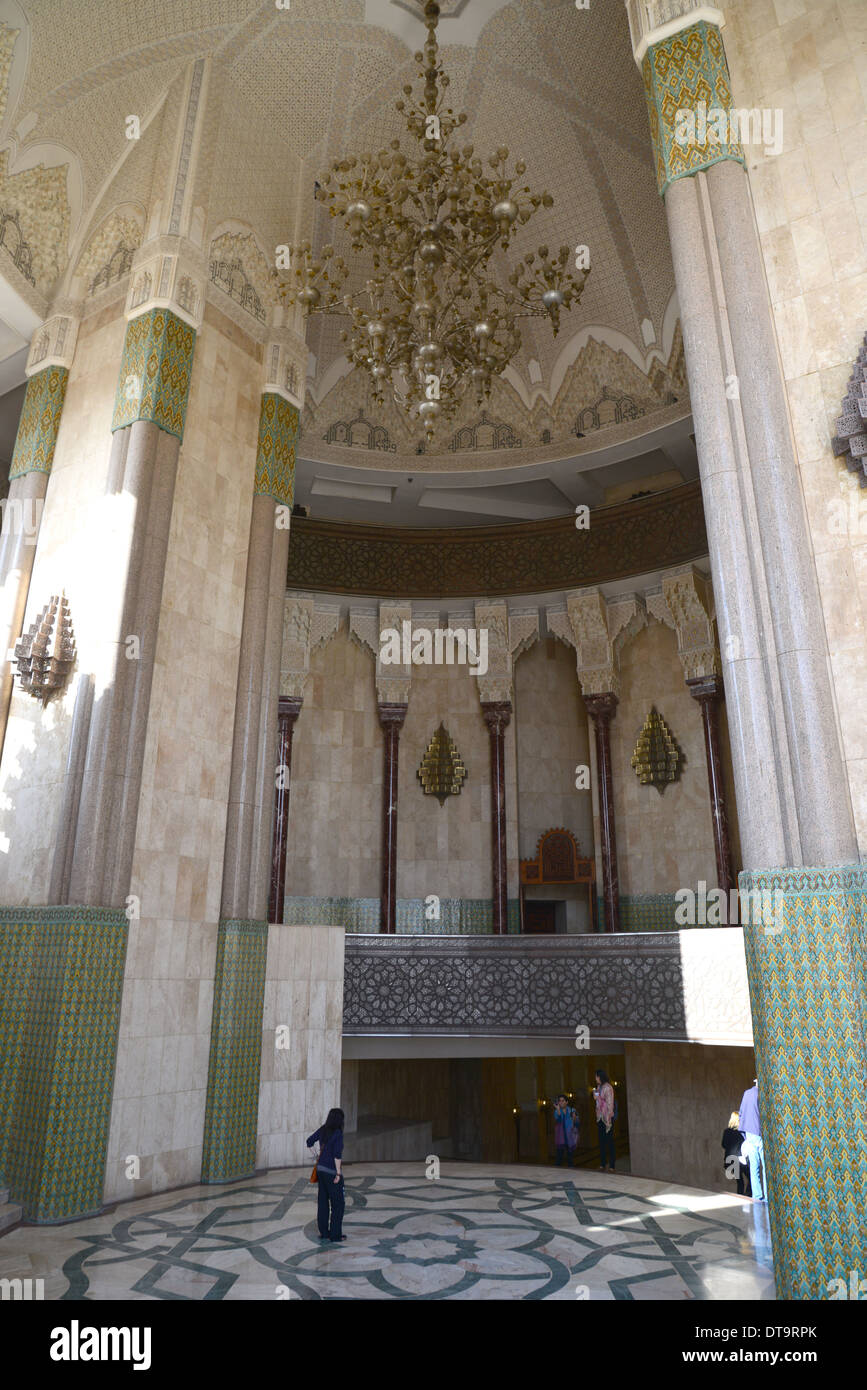 Grande Mosquée Hassan II, Bd Sidi Mohammed Ben Abdallah, Casablanca, Grand Casablanca regione, il Regno del Marocco Foto Stock