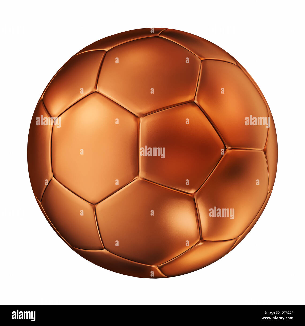 Immagine 3d di bronzo pallone da calcio Foto Stock