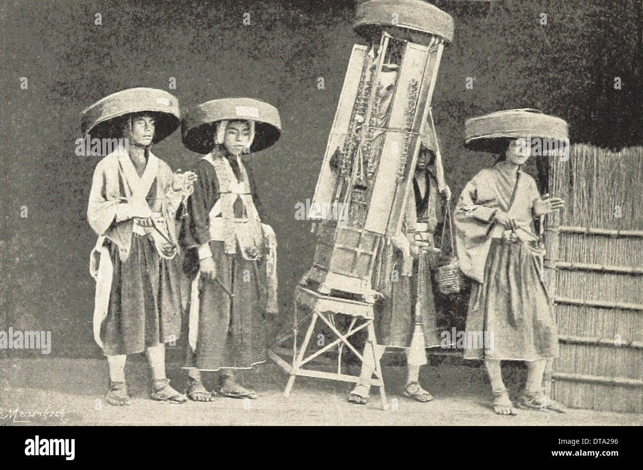 Pellegrini giapponesi - Fotografia britannica del XIX secolo Foto Stock