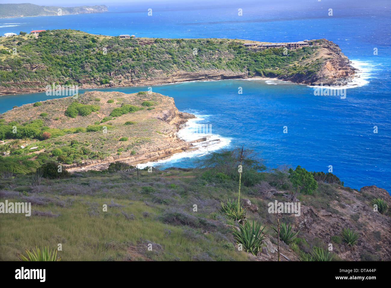 Eric Clapton in casa Antigua da Shirley Heights - sul crinale lontano costruito per fondersi armoniosamente con il paesaggio Foto Stock