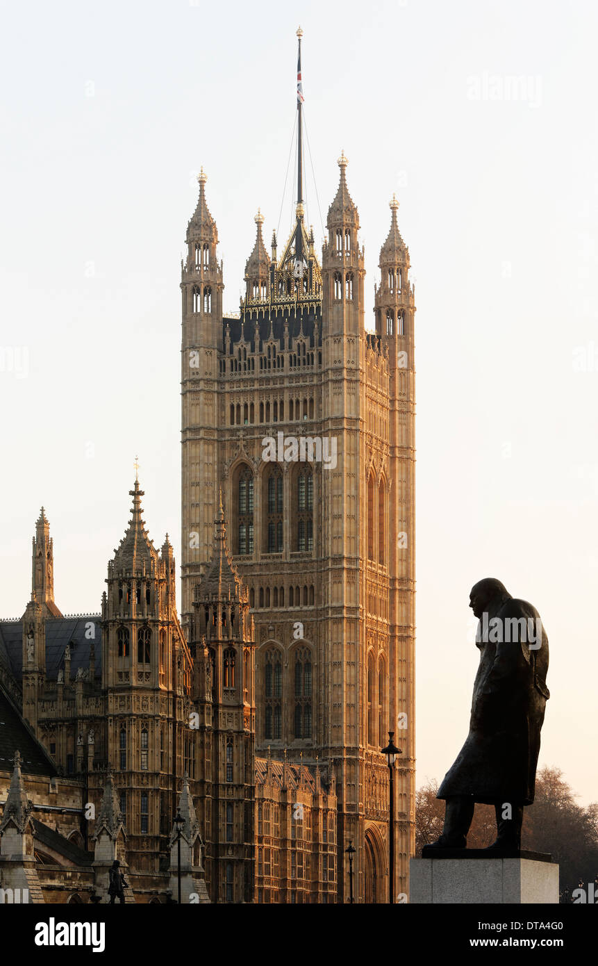Londra, Palazzo di Westminster (sede del Parlamento) Foto Stock