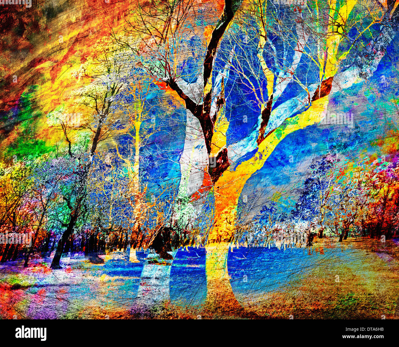 Arte digitale: Grosser Ahornboden, Tirolo, Austria Foto Stock