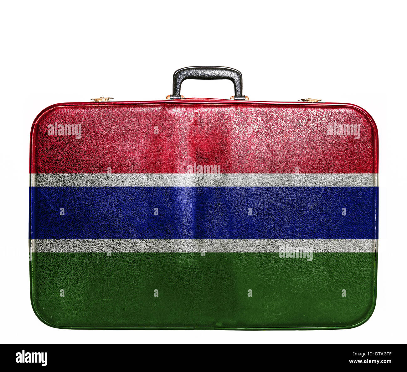 Vintage borsa da viaggio con la bandiera del Gambia Foto Stock