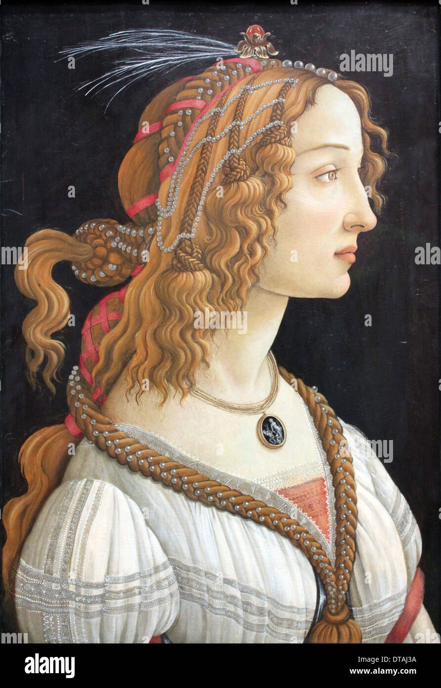 Idealizzato Ritratto di una dama (ritratto di Simonetta Vespucci), c. 1480. Artista: Botticelli, Sandro (1445-1510) Foto Stock