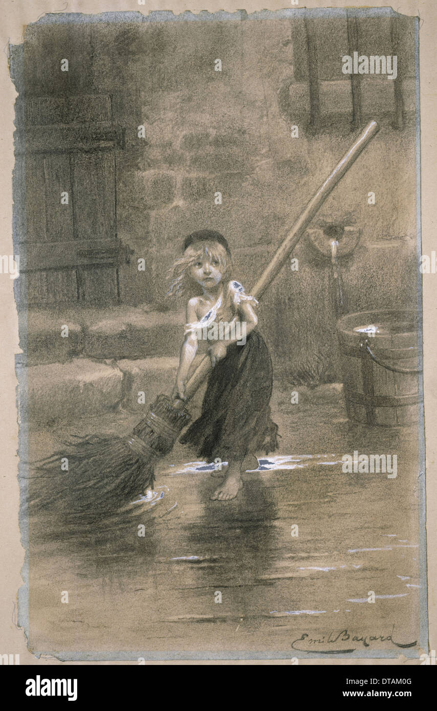 Cosette. Illustrazione da Les Misérables di Victor Hugo, 1862. Artista: Bayard, Émile-Antoine (1837-1891) Foto Stock