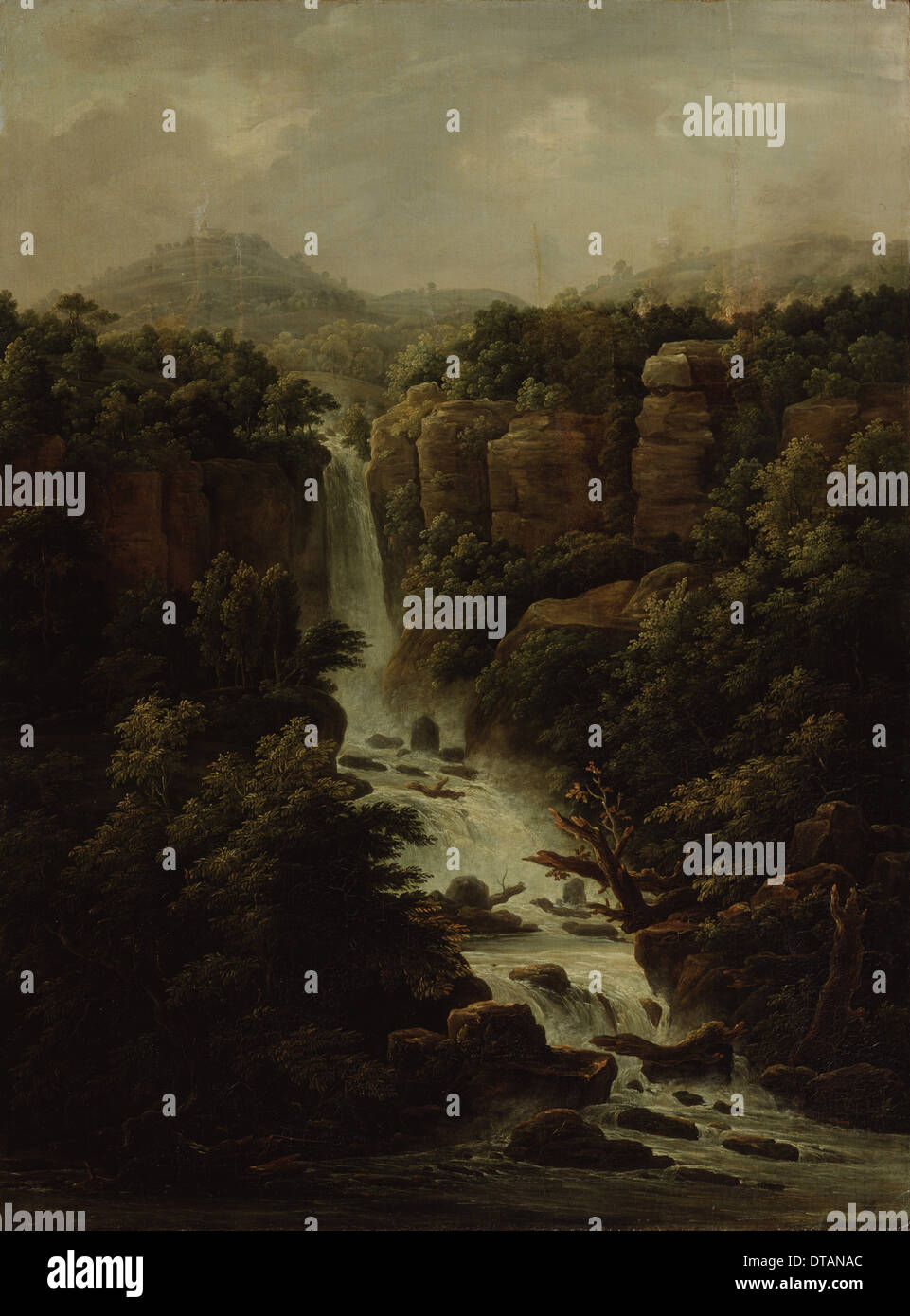 Cascata in prossimità del palazzo papale a Roma. Artista: Matveyev, Fëdor Mikhailovic (1758-1826) Foto Stock