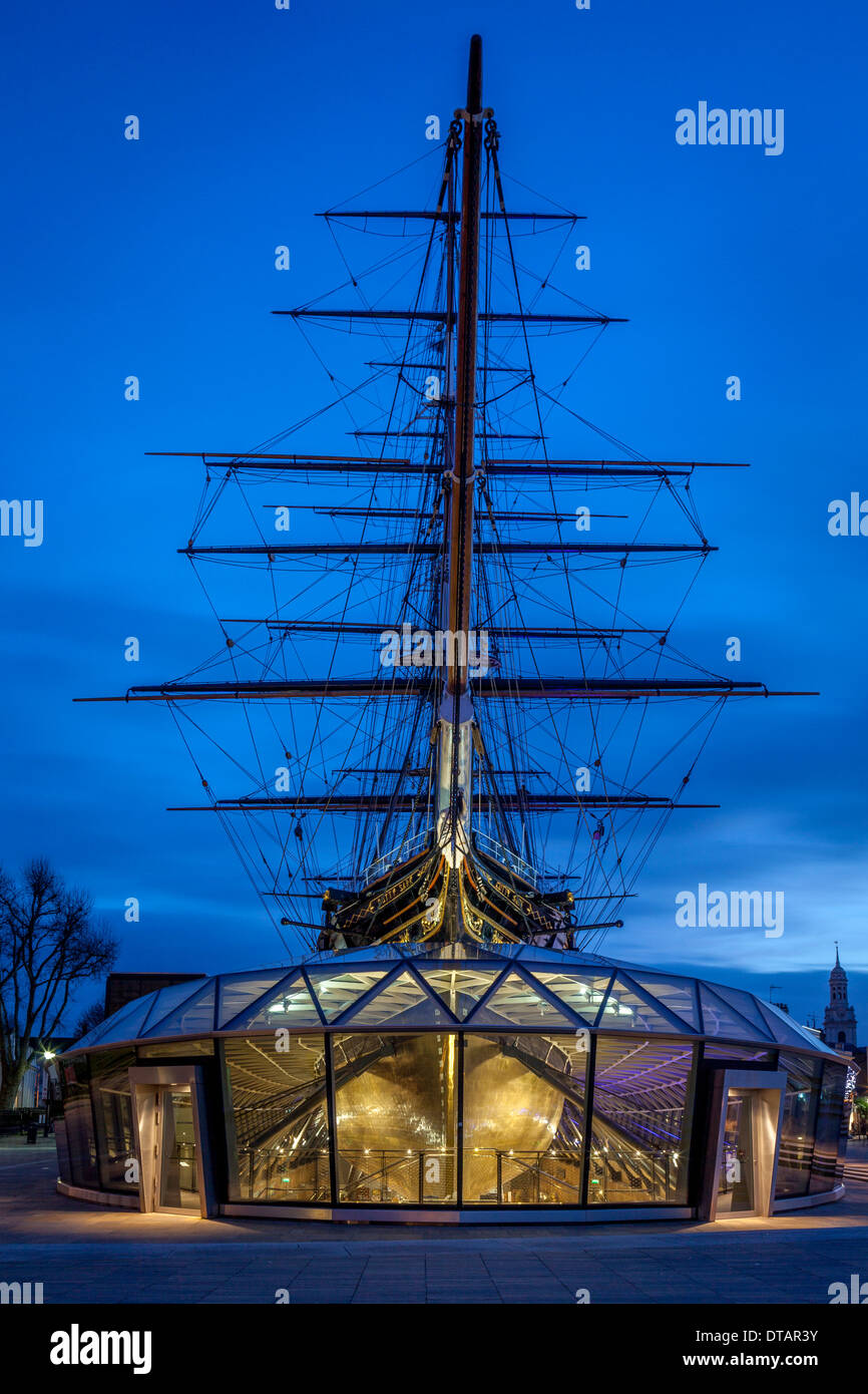 Il Cutty Sark (restaurate di recente), Greenwich, Londra, Inghilterra Foto Stock