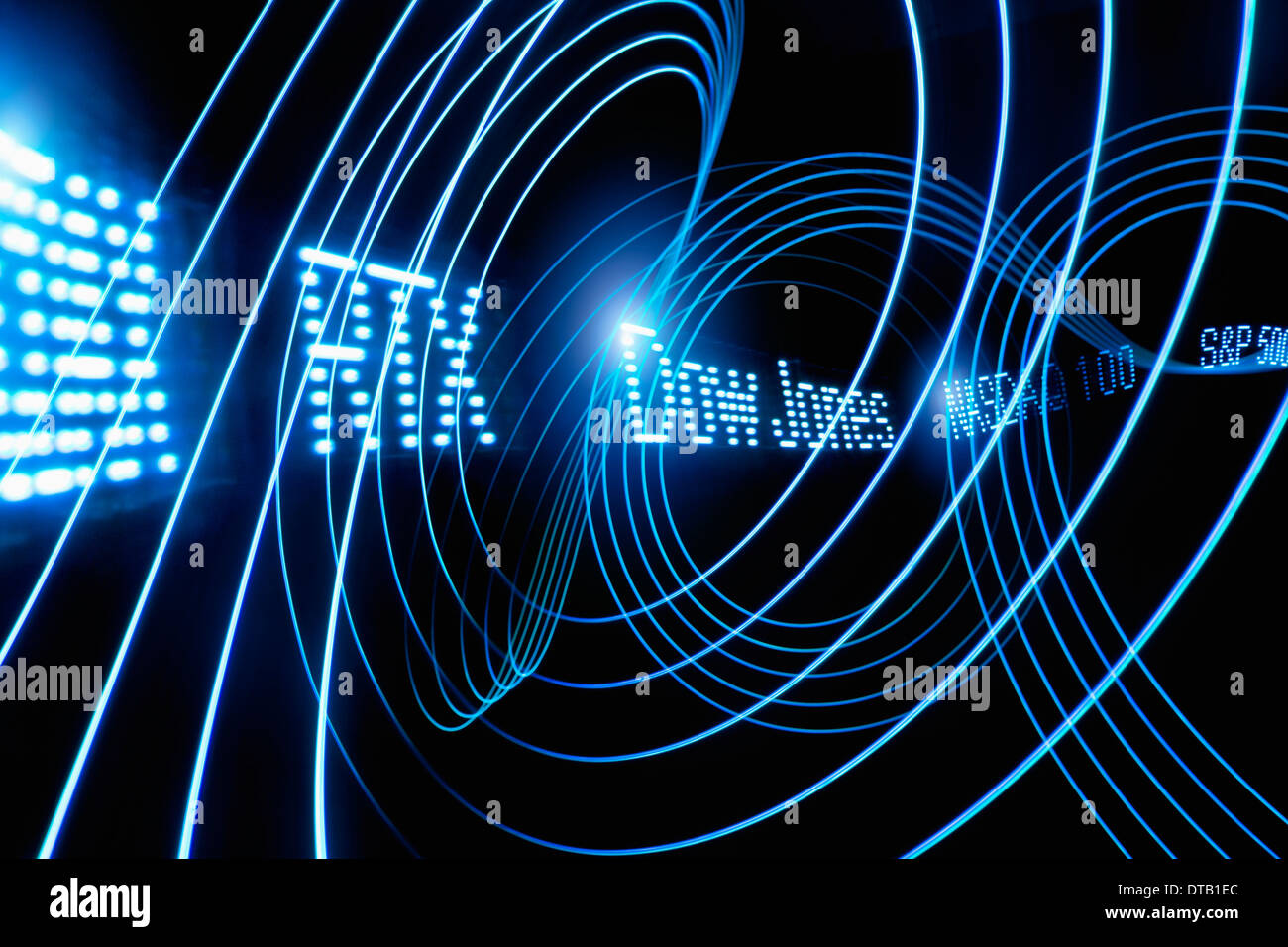 Stock Ticker con effetto di illuminazione Foto Stock