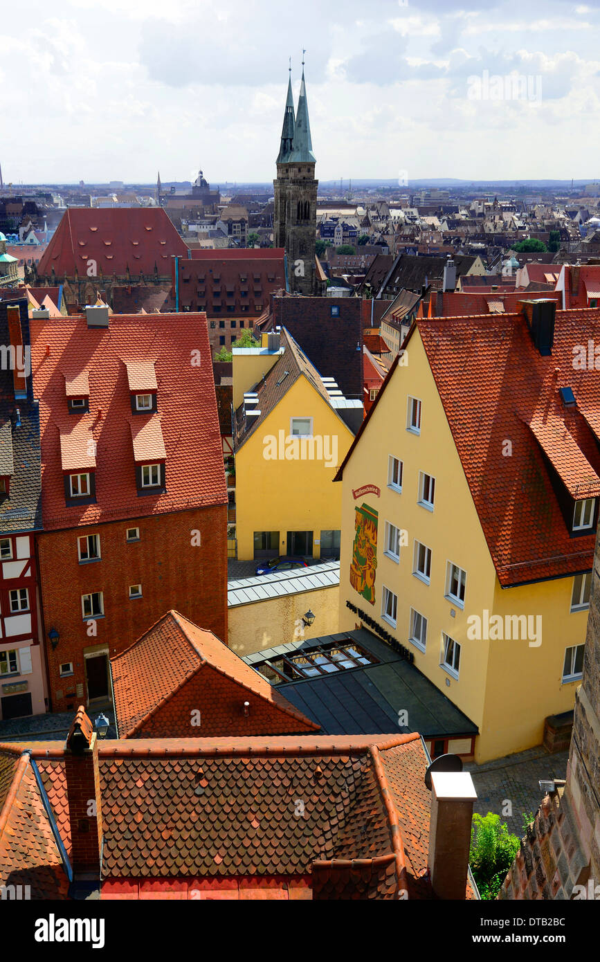 Vista di norimberga dal Castello Nürnberg Germania Deutschland DE Foto Stock