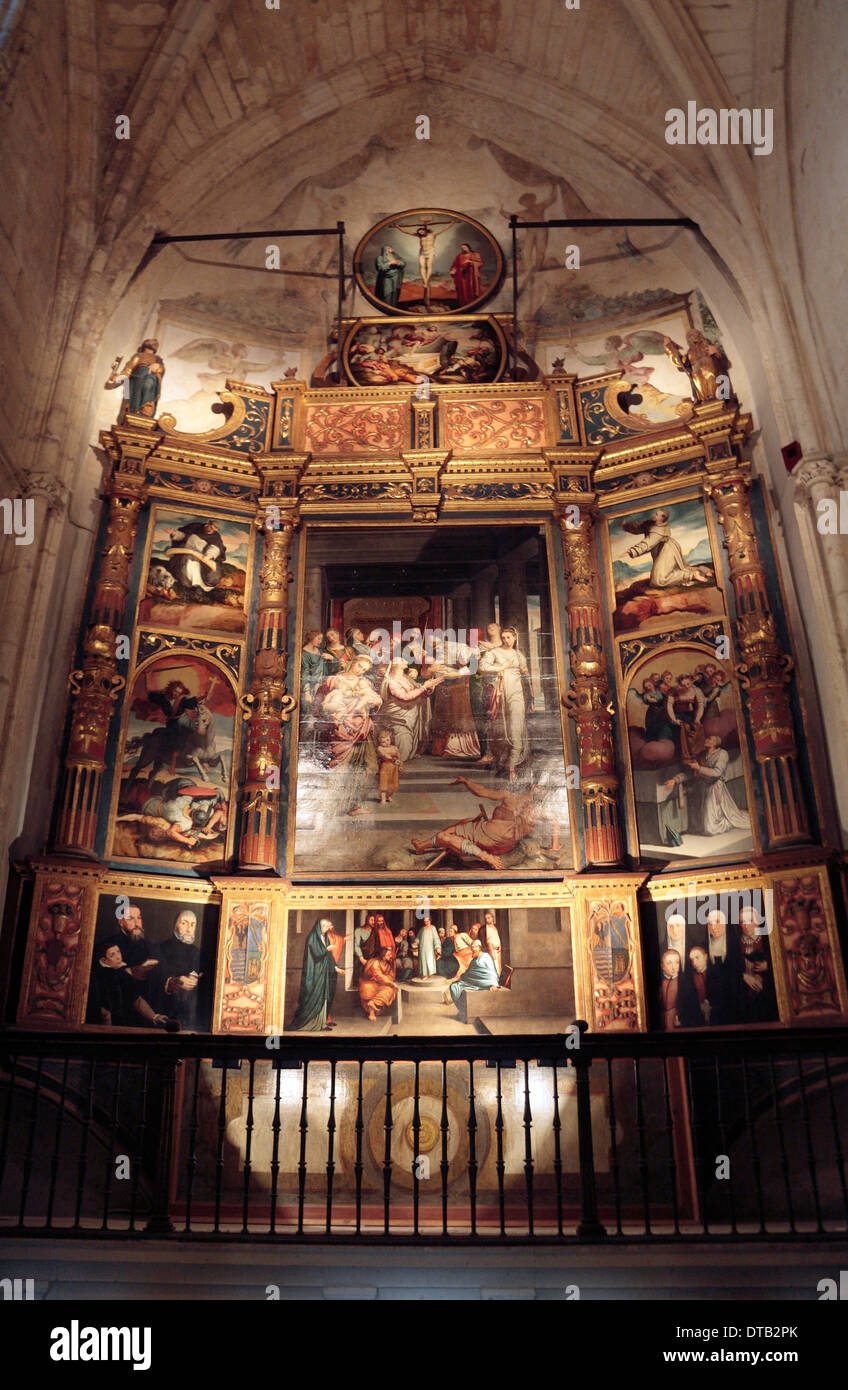 La Purificación de la Virgen pala, Capilla del Marisca, Cattedrale di Siviglia (Catedral) Siviglia, in Andalusia, Spagna. Foto Stock