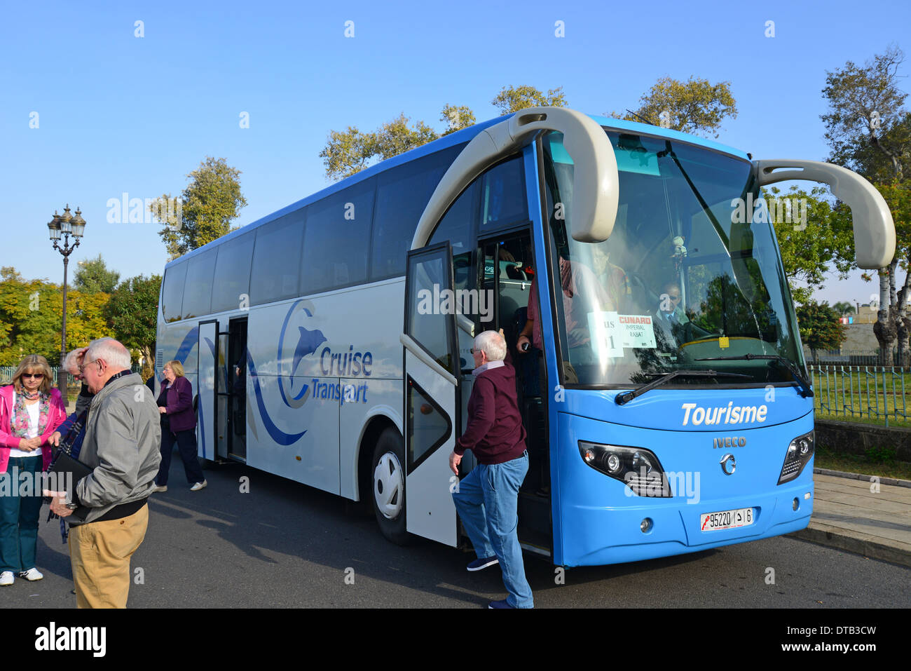 Escursione in autobus, Palazzo Reale di Rabat, Rabat, Rabat-Salé-Zemmour-Zaer regione, il Regno del Marocco Foto Stock