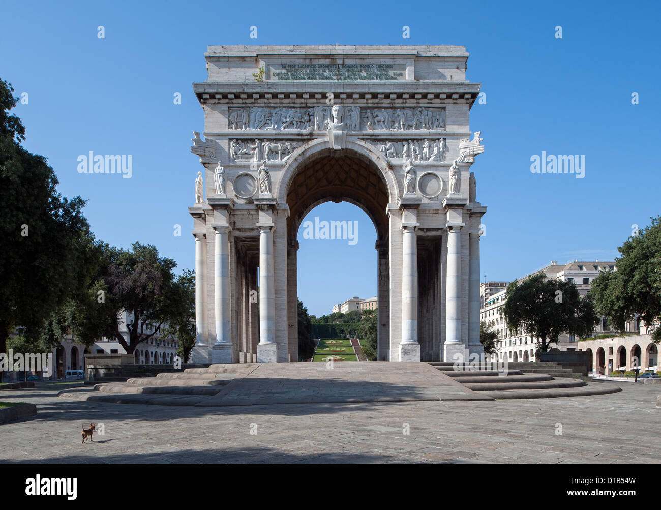 Genova, Italia, l Arco della Vittoria in Piazza della Vittoria Foto Stock