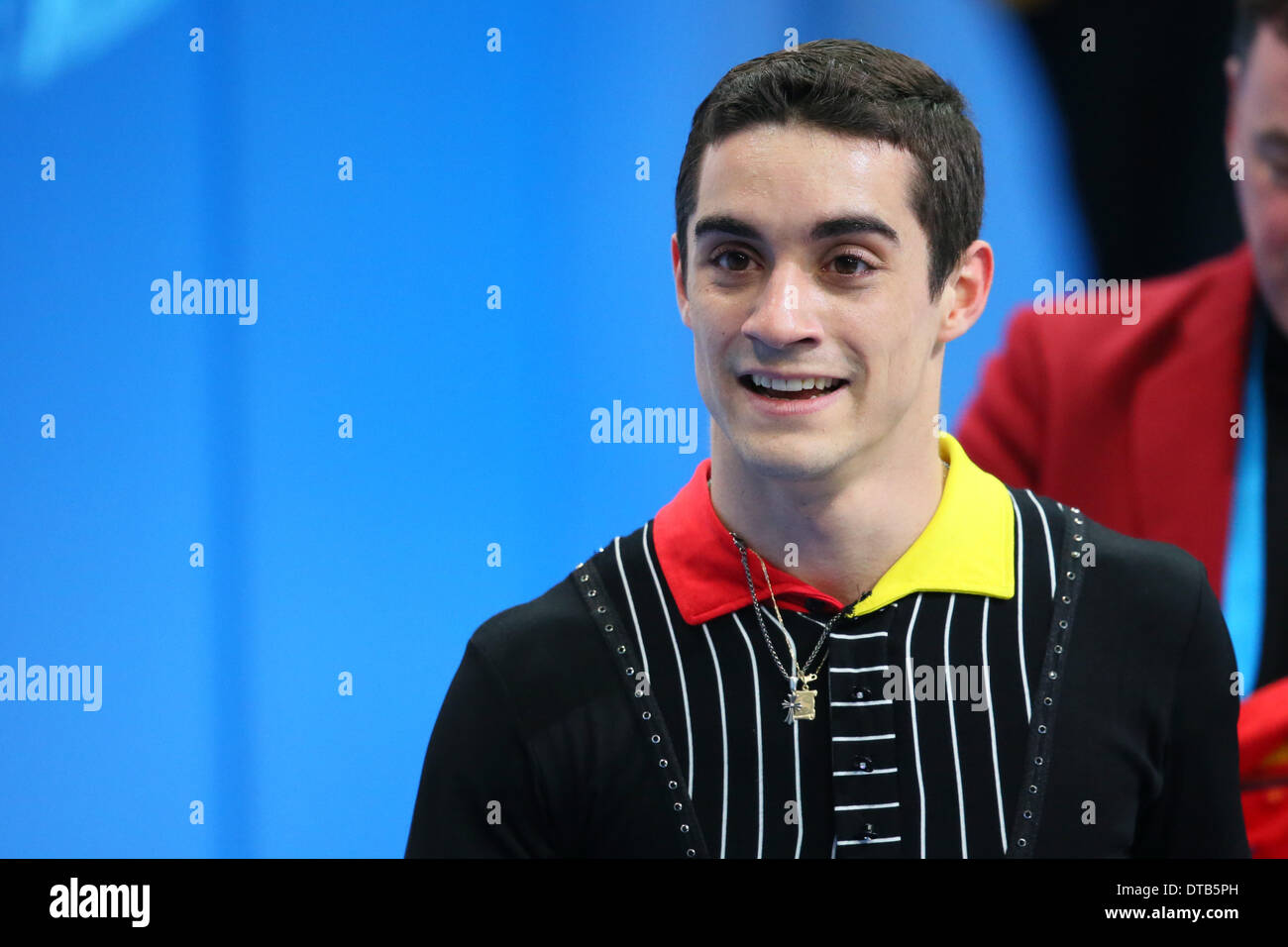 Sochi, Russia. Xiii Febbraio, 2014. Javier Fernandez (ESP) Pattinaggio di Figura : uomini breve programma di insalate " iceberg " pattinaggio Palace durante il Sochi 2014 Giochi Olimpici Invernali a Sochi, Russia . © Giovanni Osada AFLO/sport/Alamy Live News Foto Stock