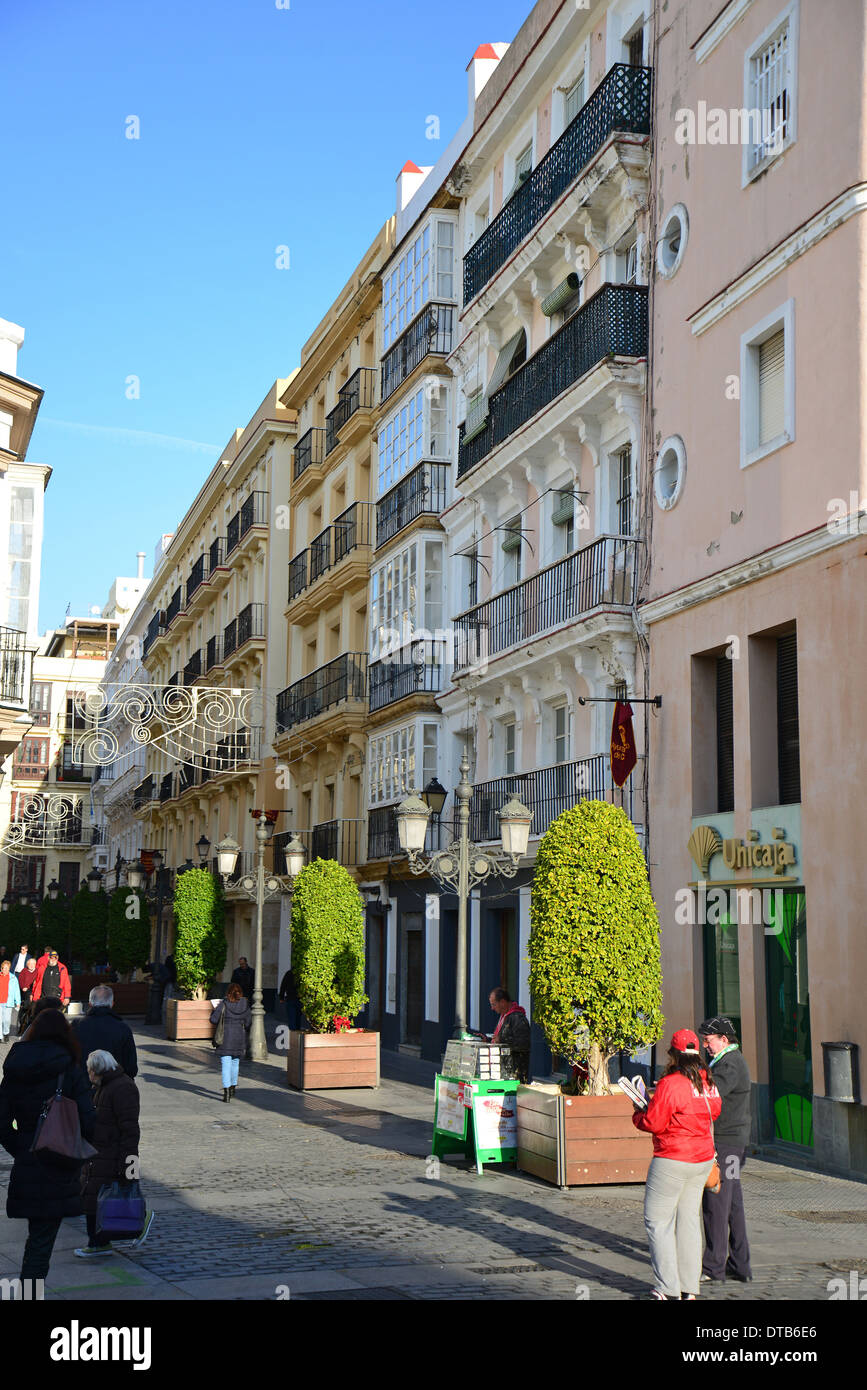 Calle Nueva, Città Vecchia, Cádiz, Provincia di Cadice, Andalusia, Spagna Foto Stock