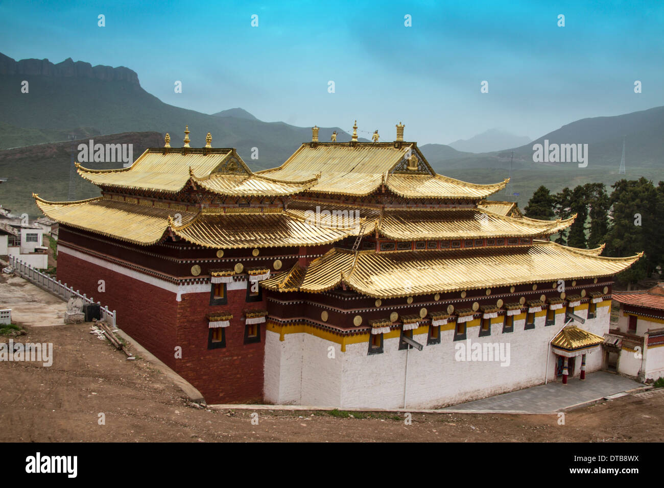 Tempio Langmusi nel Sichuan, in Cina Foto Stock