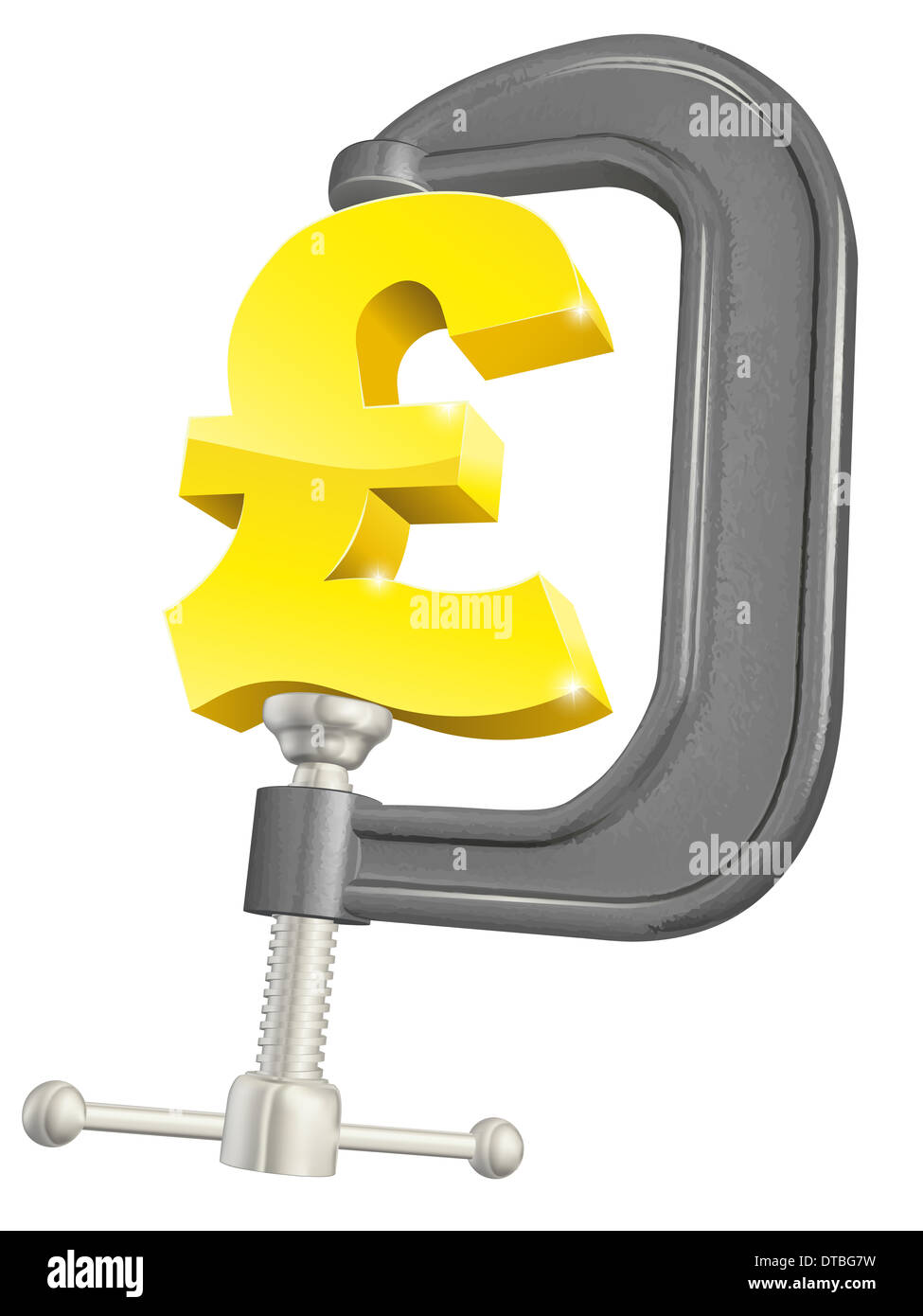 Illustrazione concettuale di un cancelletto in un C o morsetto a G Foto Stock