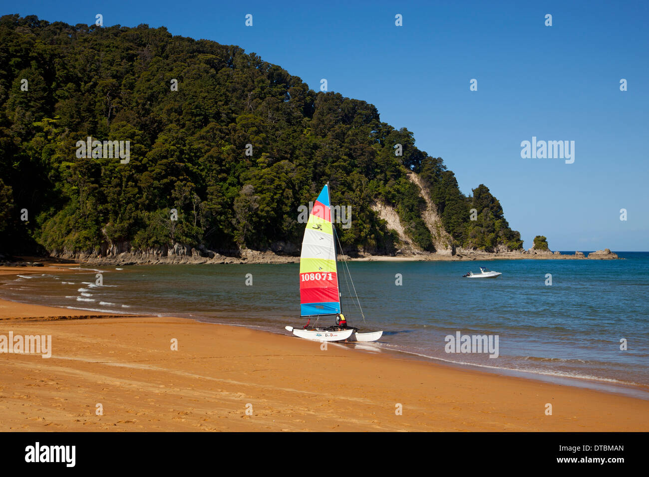 Totaranui Beach, il Parco nazionale Abel Tasman, Isola del Sud, Nuova Zelanda Foto Stock