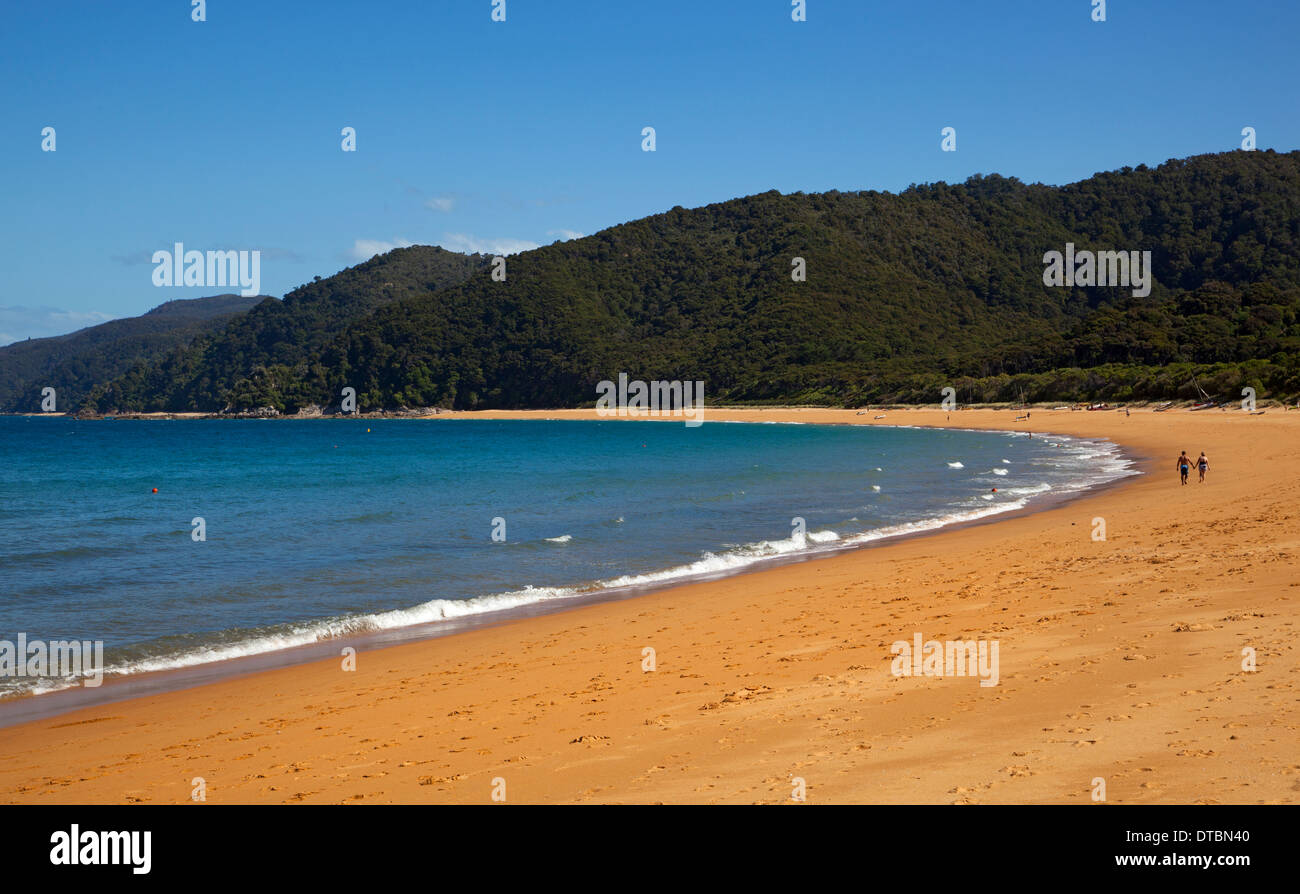 Totaranui Beach, il Parco nazionale Abel Tasman, Isola del Sud, Nuova Zelanda Foto Stock