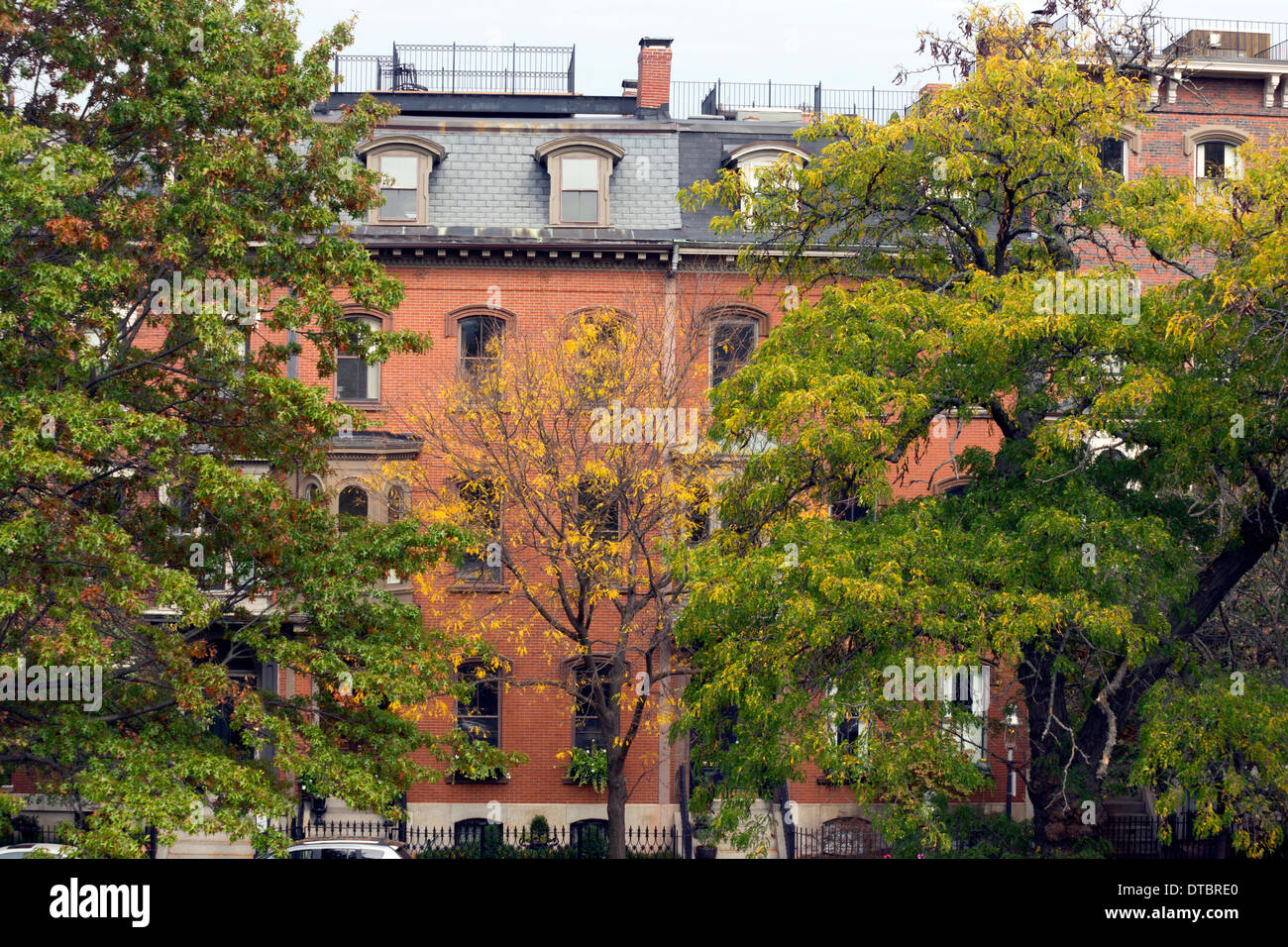 Tipico edificio tradizionale a Boston, Massachusetts, STATI UNITI D'AMERICA Foto Stock