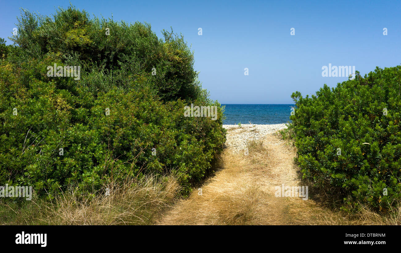 Guardando verso il mare sulla Sardegna Foto Stock