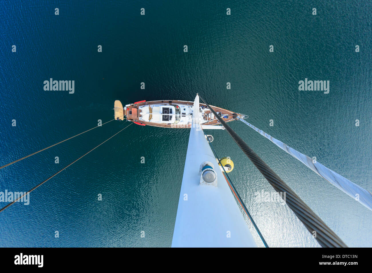 Vista aerea di yacht a vela, San Diego, California, Stati Uniti d'America Foto Stock