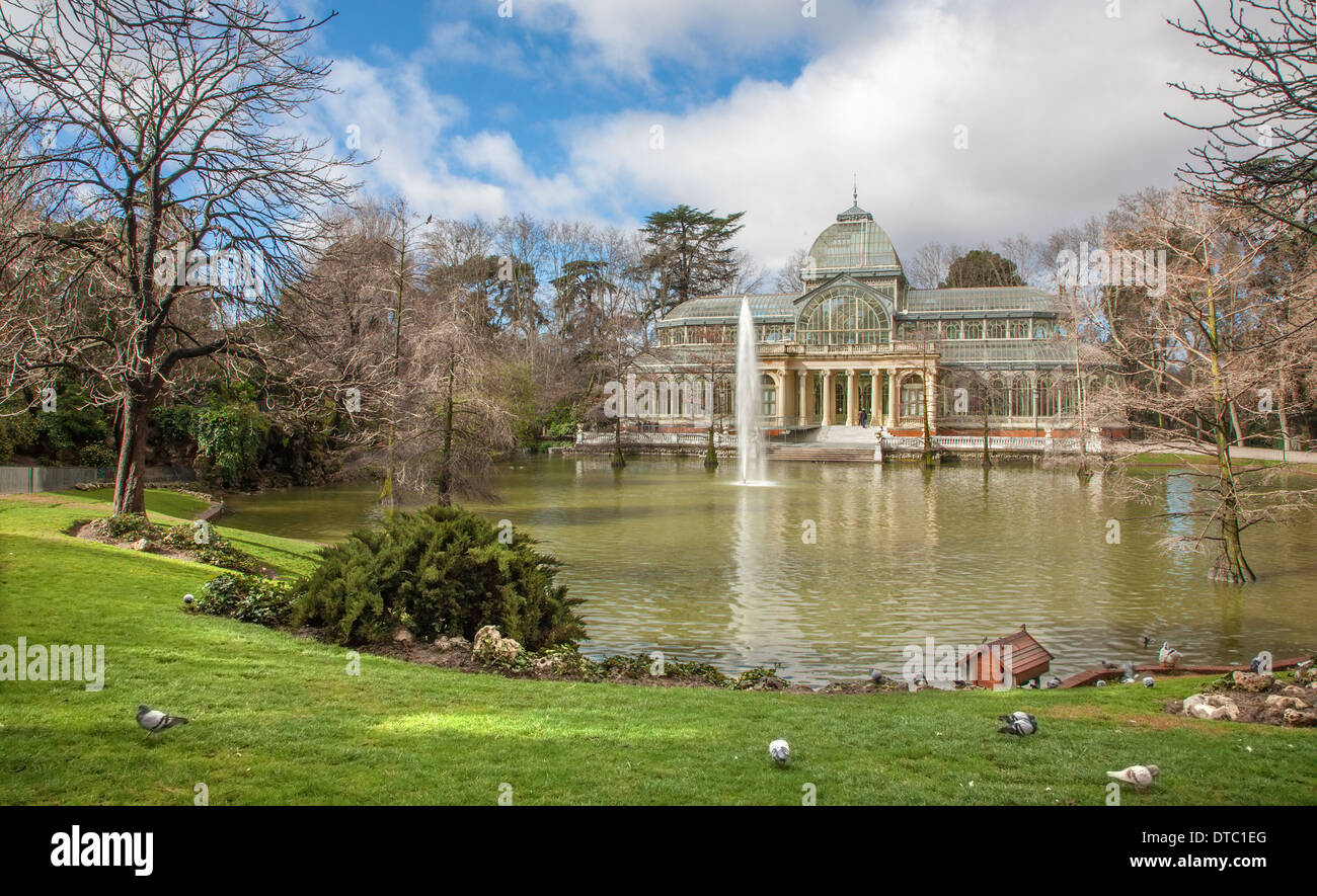 Madrid - Palacio de Cristal o Crystal Palace del Parco del Buen Retiro Foto Stock