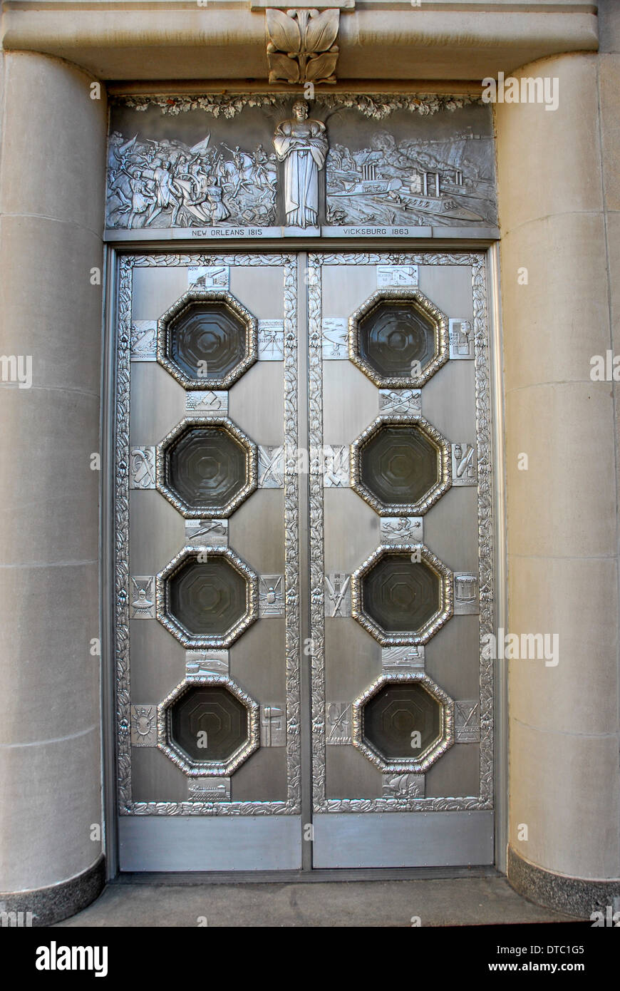 Porta sul Mississippi War Memorial Building in Old Capitol Museum a Jackson, in Mississippi, Foto Stock