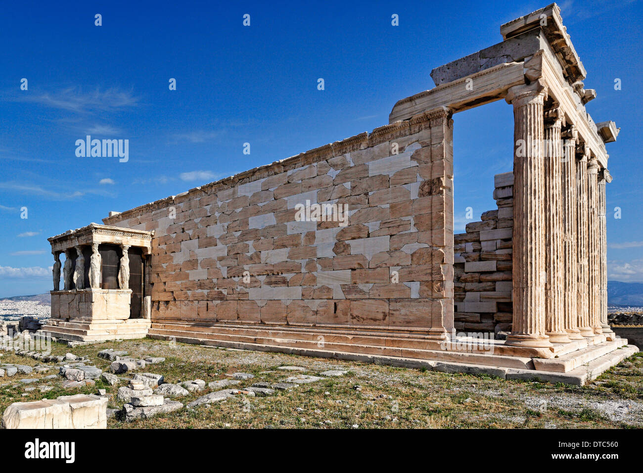 L'Erechtheion (421 a.C.) sull'Acropoli di Atene, Grecia Foto Stock