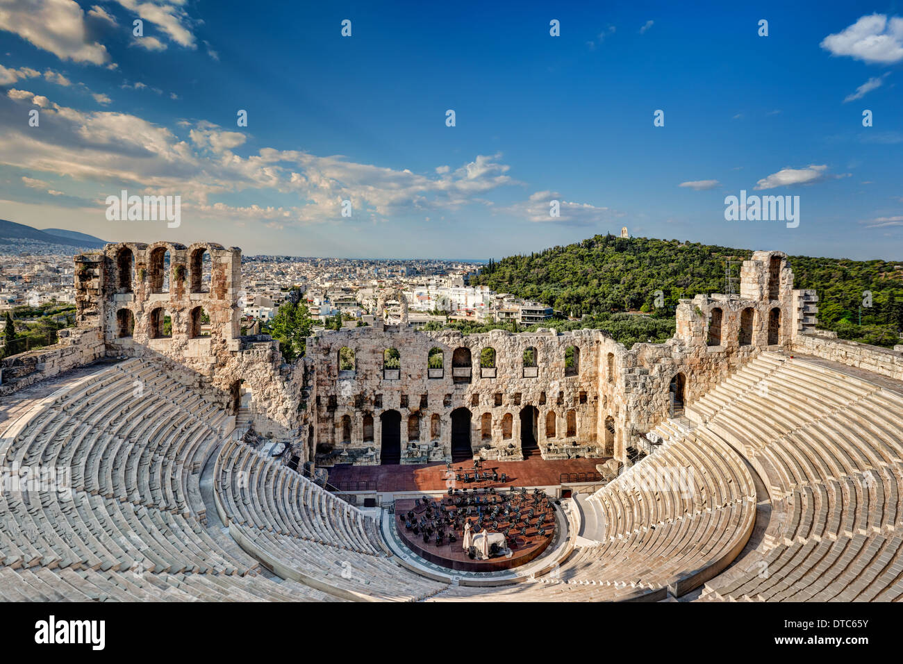 L' Odeon di Erode Attico noto anche come Herodeon (161 D.C.), Grecia Foto Stock