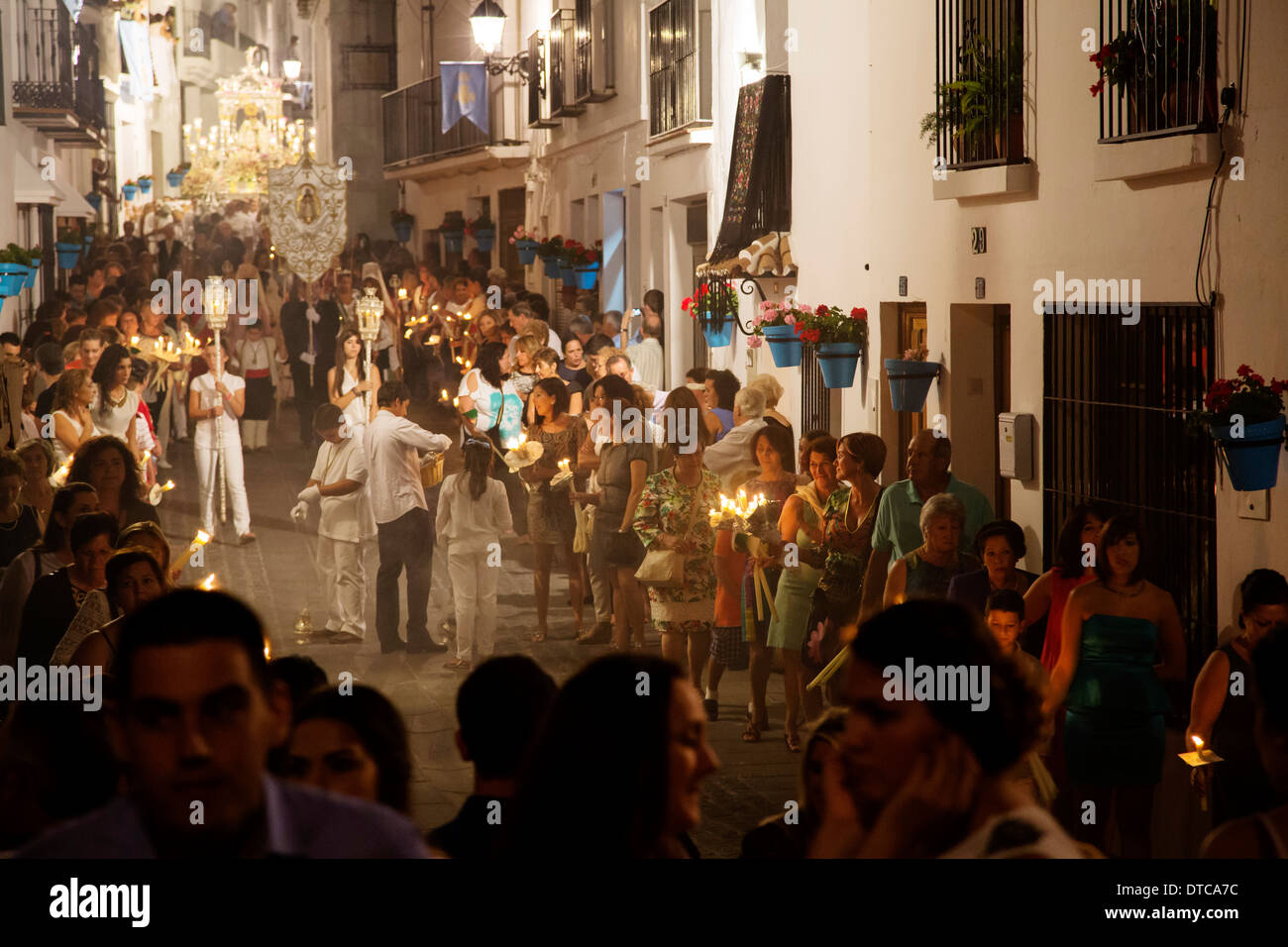 Virgen de la peña tradizionale processione fair Mijas Malaga Andalusia Spagna procesion feria andalucia españa Foto Stock