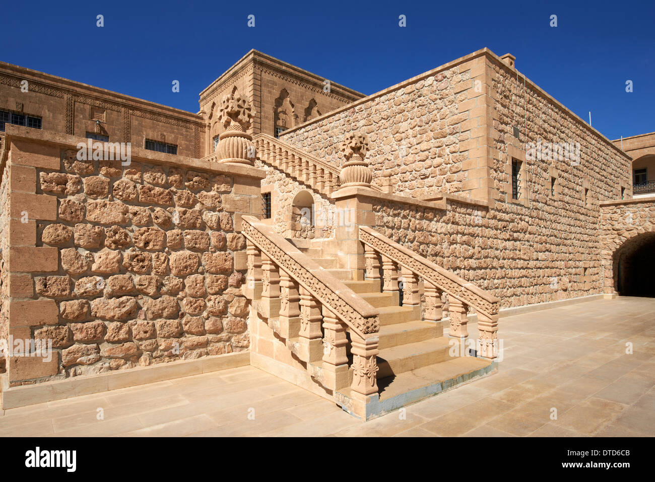Mor Gabriel monastero, la più antica lingua siriaca monastero ortodosso in tutto il mondo e sede dell'arcivescovo di Tur Abdin Foto Stock