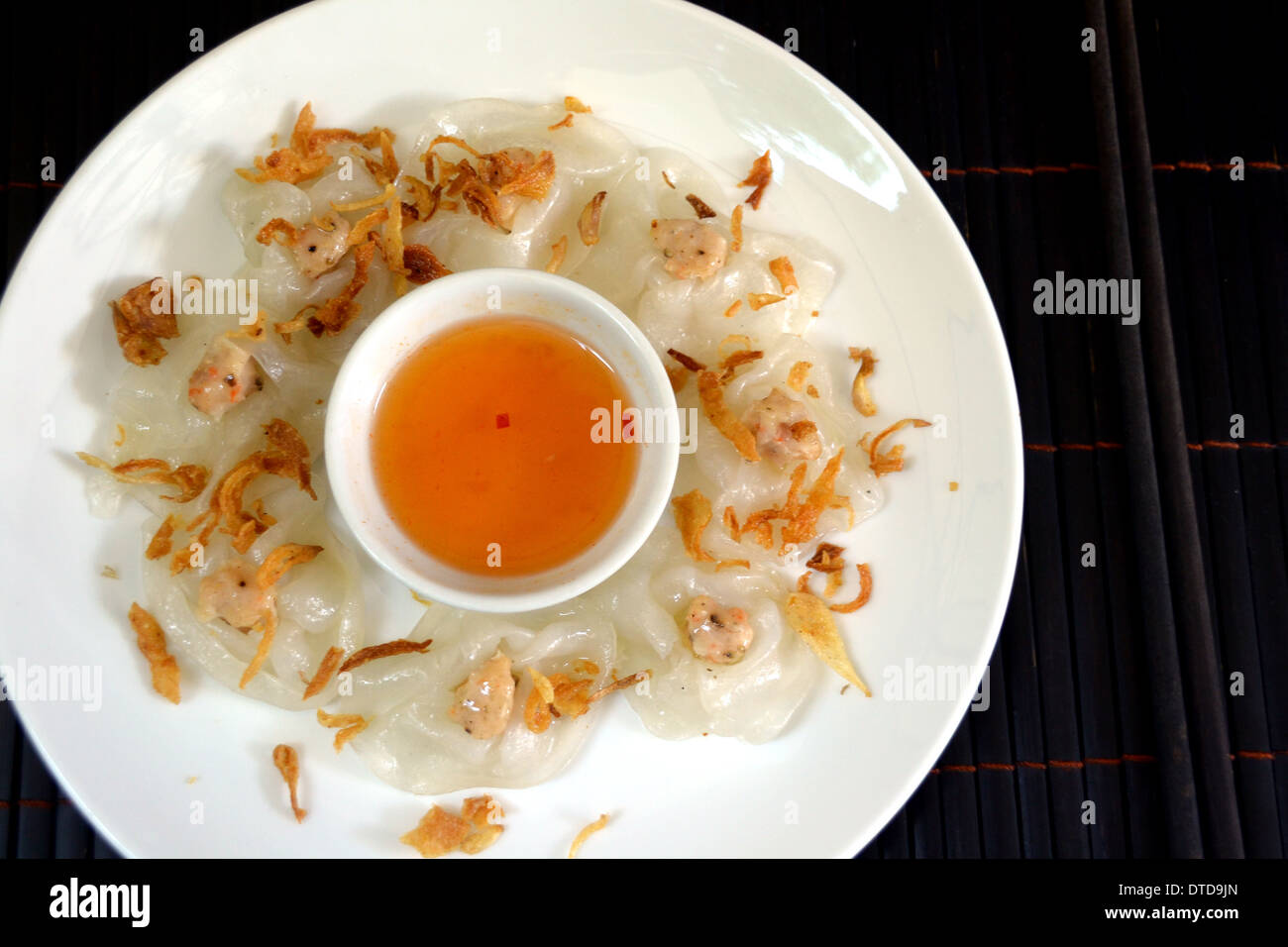 Rosa Bianca banh bao vac shimp gnocco in Hoi An, Vietnam Foto Stock