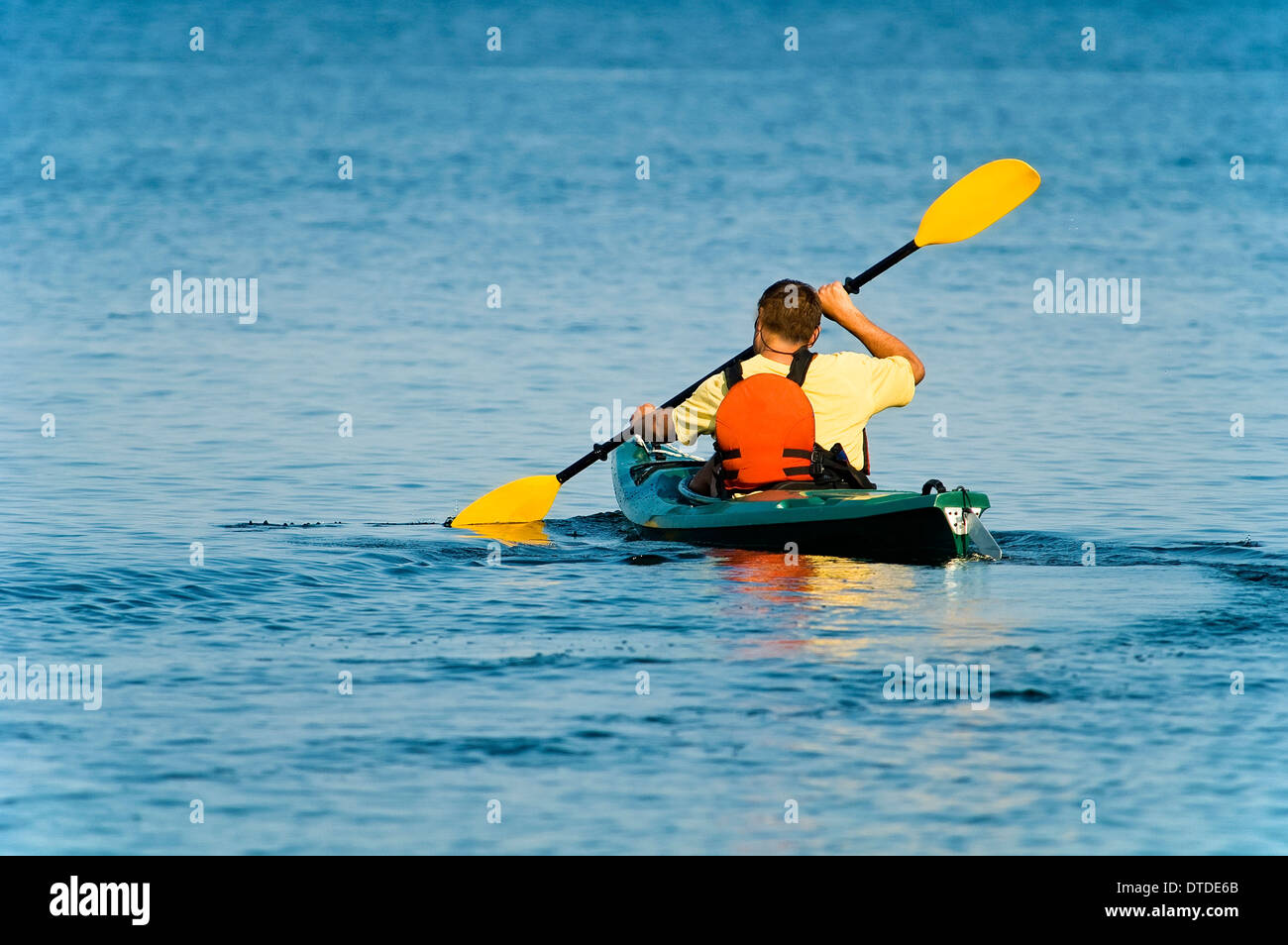 Vogatore kajak Foto Stock