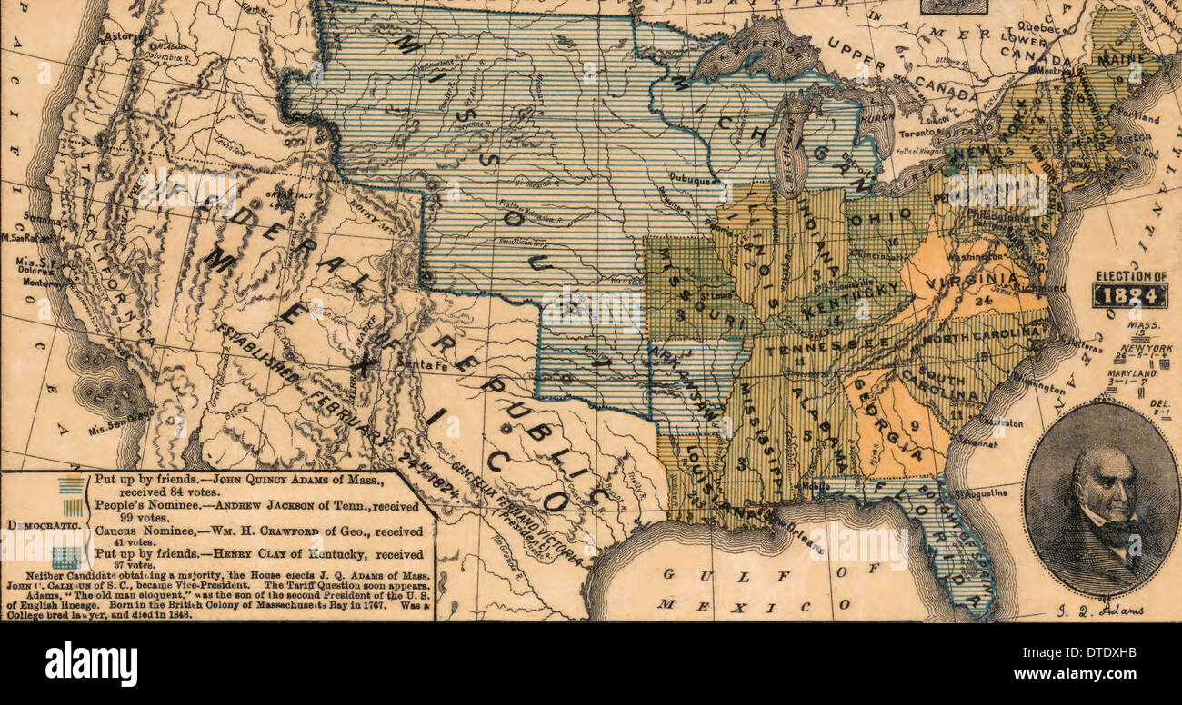 Stati Uniti d'America elezione del 1824 in cui John Quincy Adams è eletto presidente. L elezione è stato deciso nella Casa dei Rappresentanti Foto Stock