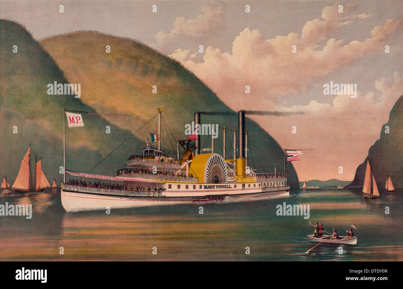 Maria Powell - Capitano Anderson - Linea quotidiana di New York e Kingston - steamboat, 1892 Foto Stock