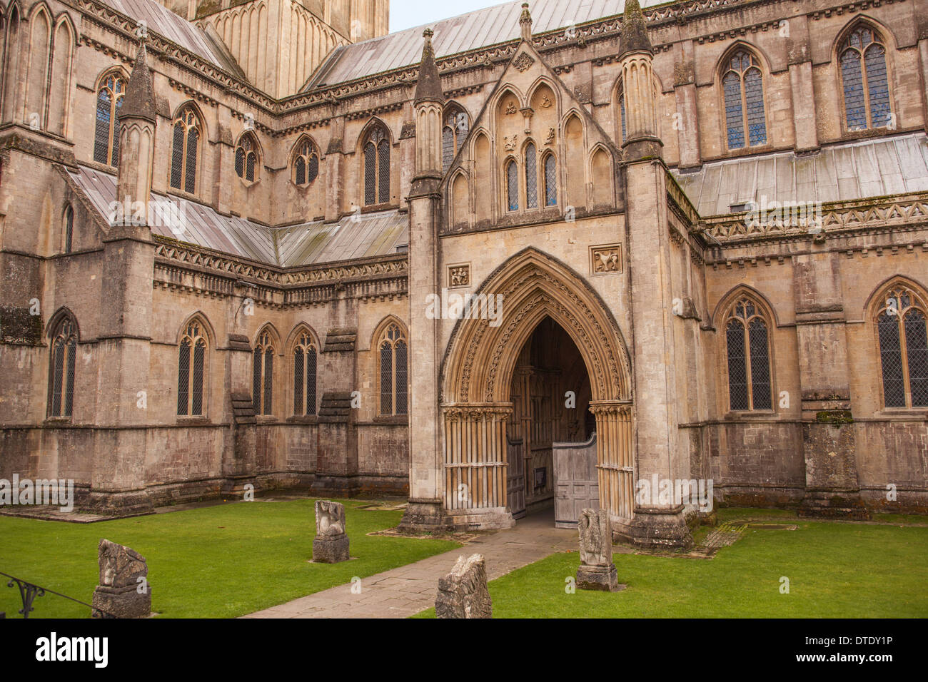 Cattedrale di Wells, Somerset, Inghilterra, Regno Unito Foto Stock