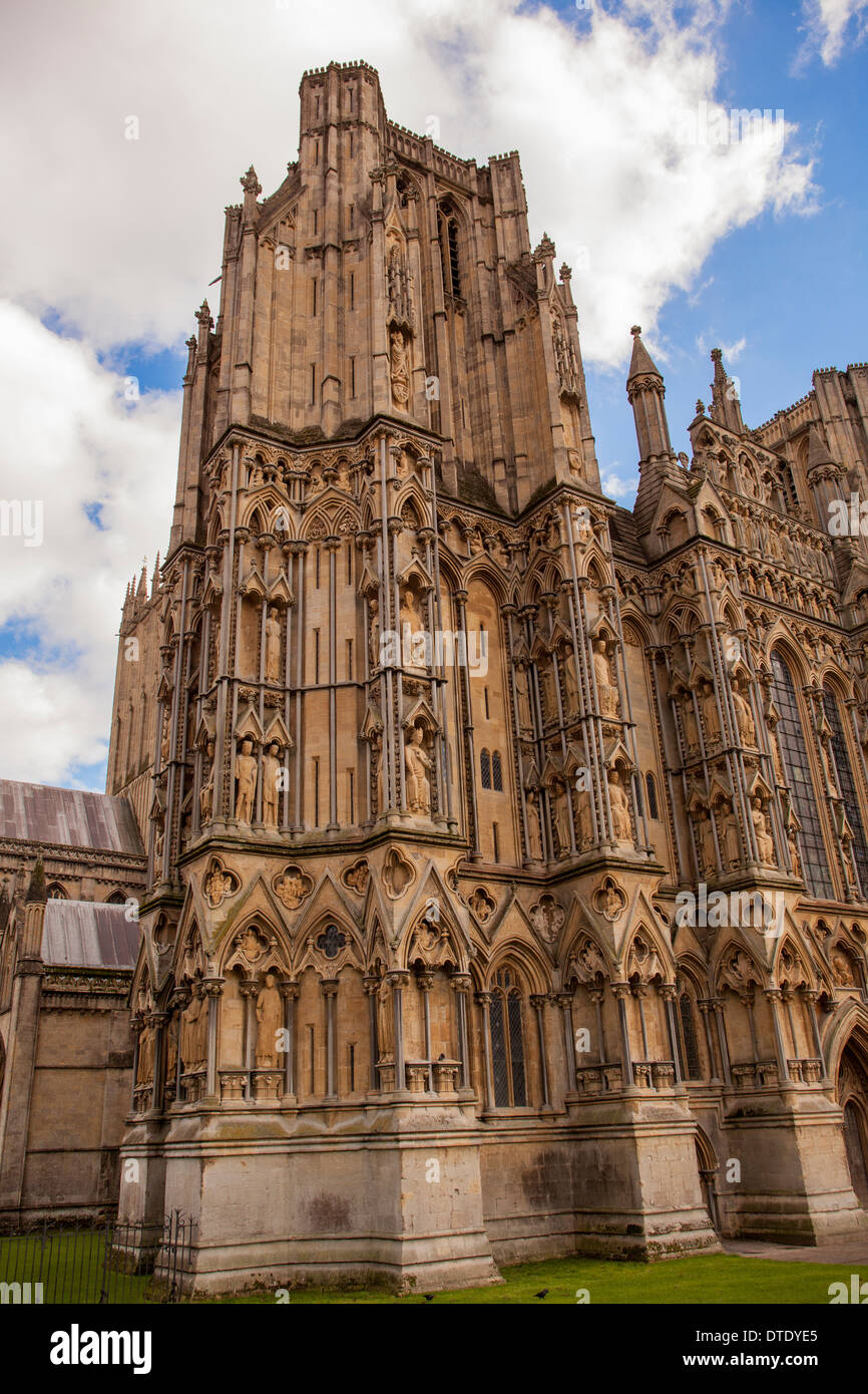 Cattedrale di Wells, Somerset, Inghilterra, Regno Unito Foto Stock