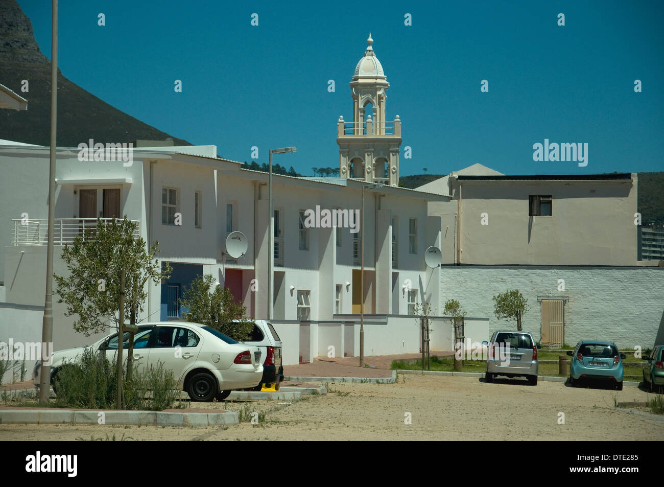 Cape Town il famoso distretto sei, abbattuto nell'apartheid, solo la moschea a sinistra in piedi, ora mostra una faccia la Duller Foto Stock