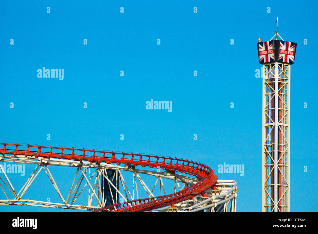 Blackpool Pleasure Beach e il Big One, roller coaster Foto Stock