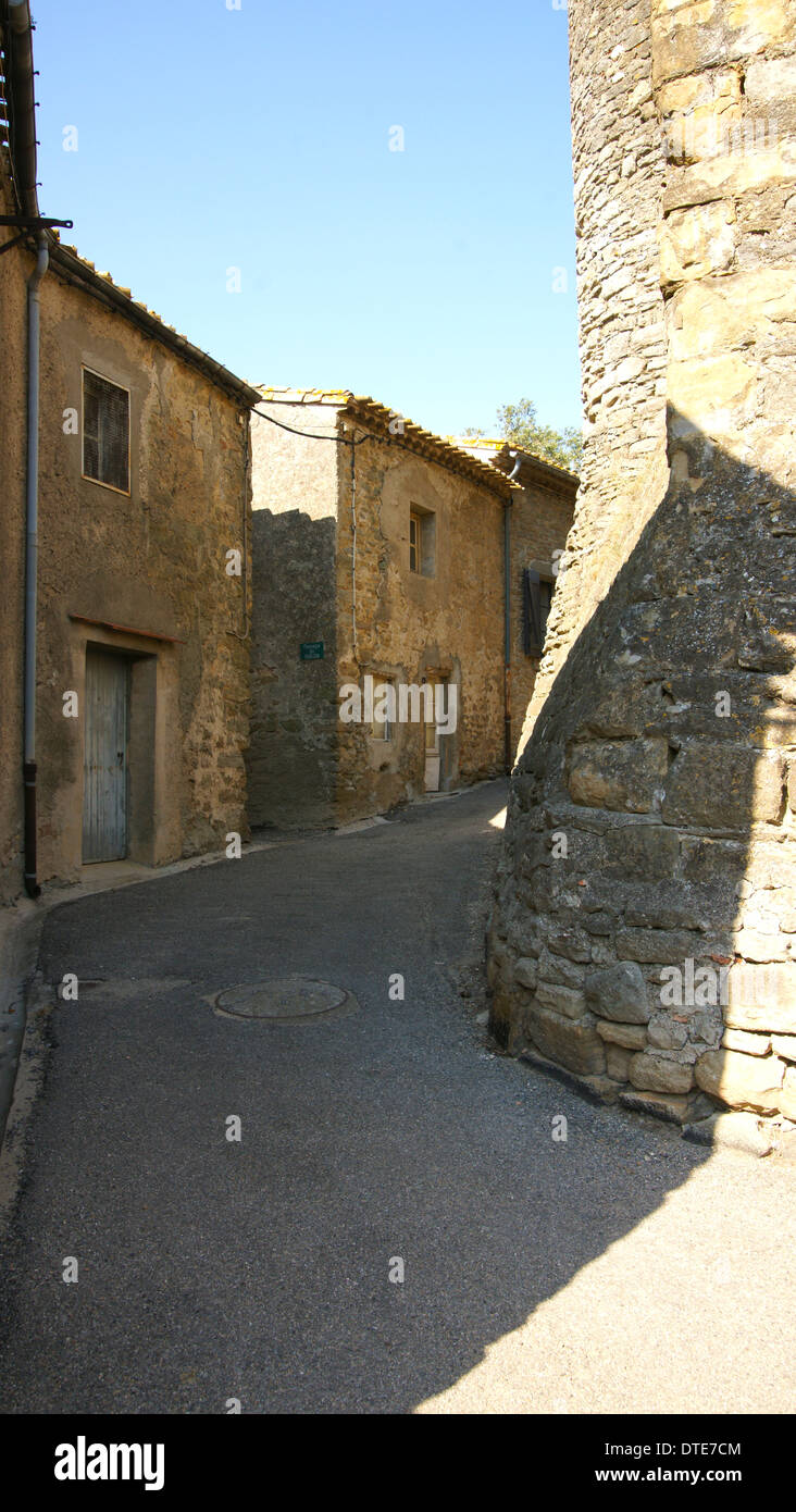 Il Castello di Carcassonne street scene degli antichi edifici e case Foto Stock