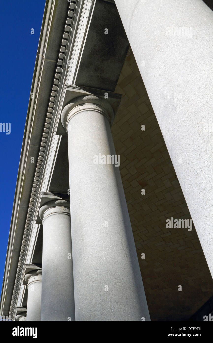 Le colonne della struttura di alloggio Plymouth Rock, Plymouth, Massachusetts Foto Stock